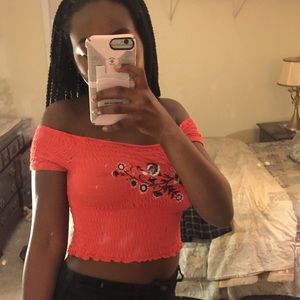 Floral Off the Shoulder Crop Top